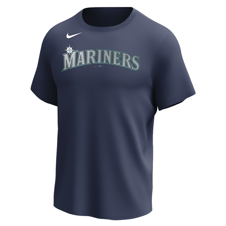 Mariners MLB Adult League Team Jerseys - Official Nike MLB Wordmark Poly Tees - N223